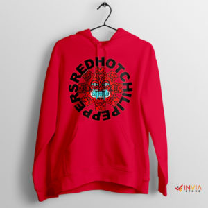 Hawaiian Tiki Face RHCP Logo Red Hoodie