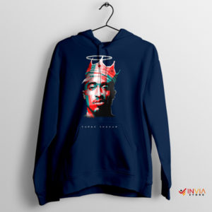 Hip-Hop Monarchy Tupac Shakur KING Navy Hoodie