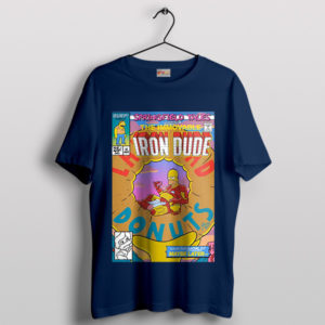 Homer Donut Superior Iron Man Navy T-Shirt