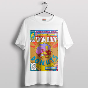 Homer Donut Superior Iron Man White T-Shirt