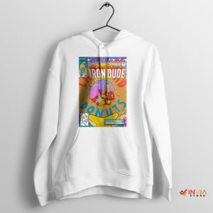 Homer Donut Vintage Iron Man Comic White Hoodie