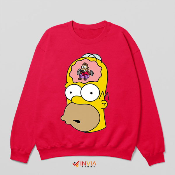 Homer Head Monkey Dancing Red Sweatshirt