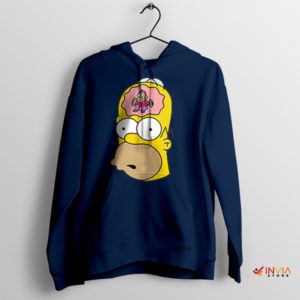 Homer Head On Funny Monkey Navy Hoodie