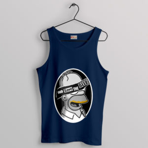 Homer Queen of Beers God Save Navy Tank Top