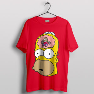 Homer With Monkey Head Red T-Shirt