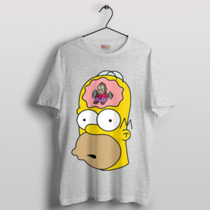 Homer With Monkey Head Sport Grey T-Shirt