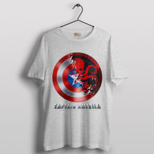 Hydra Skull Vibranium Shield Captain Sport Grey T-Shirt