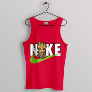 I Am Groot TV Series Nike Symbol Red Tank Top