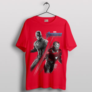 Iconic Battle Captain America Iron Man Red T-Shirt