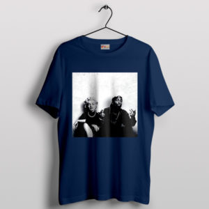 Iconic Legends Tupac and Marilyn Monroe Navy T-Shirt