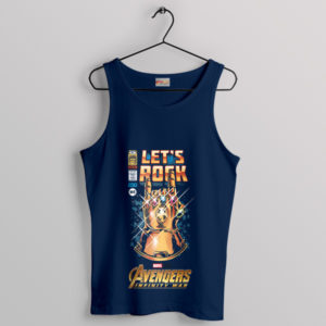 Infinity War Begins Thanos Let's Rock Navy Tank Top