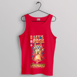 Infinity War Begins Thanos Let's Rock Red Tank Top