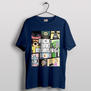 Interdimensional Fun GTA 5 Rick Morty NAVY T-Shirt