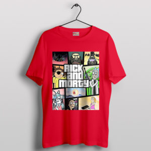 Interdimensional Fun GTA 5 Rick Morty Red T-Shirt