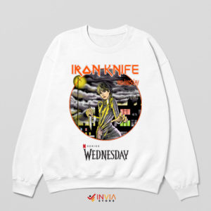 Iron Knife Maiden Wednesday Addams White Sweatshirt