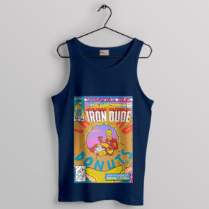 Iron Man Endgame Funny Homer Donut Navy Tank Top