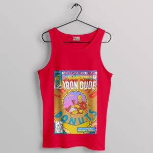 Iron Man Endgame Funny Homer Donut Red Tank Top