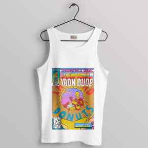 Iron Man Endgame Funny Homer Donut White Tank Top