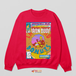 Iron Man Suit With Homer Donut Red Sweatshirt