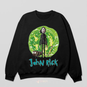 John Wick And Rick Sanchez in Portal Black Sweatshirt