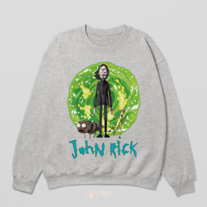 John Wick And Rick Sanchez in Portal Sport Grey Sweatshirt