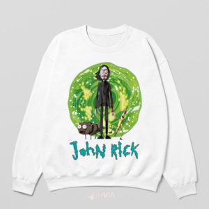 John Wick And Rick Sanchez in Portal White Sweatshirt