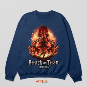 Join the Battle with Eren Yeager Navy Sweatshirt