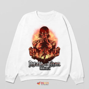 Join the Battle with Eren Yeager White Sweatshirt