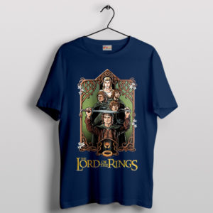 Journey with Hobbits Lord of the Rings Navy T-Shirt