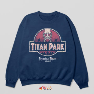 Jurassic Titans Attack on Titan Navy Sweatshirt