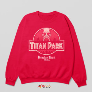 Jurassic Titans Attack on Titan Red Sweatshirt