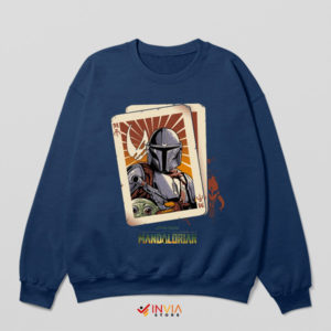 King Card Style Din Djarin Mando Navy Sweatshirt