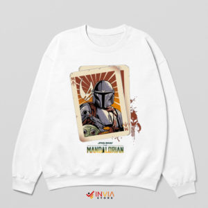 King Card Style Din Djarin Mando White Sweatshirt