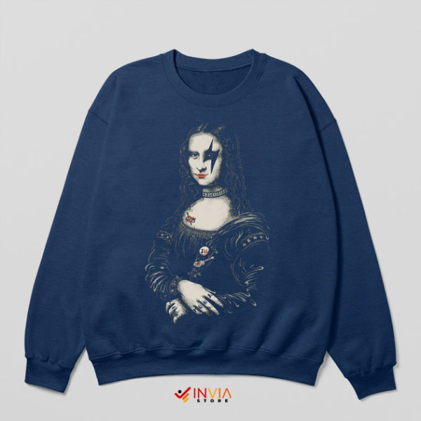 Kiss Band Mona Lisa Painting Navy Sweatshirt