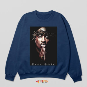 Legends Jesus Tupac Shakur Tribute Navy Sweatshirt