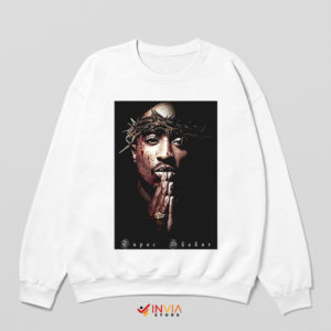 Legends Jesus Tupac Shakur Tribute White Sweatshirt