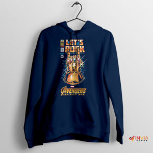 Let's Rock the Infinity Thanos Gauntlet Navy Hoodie