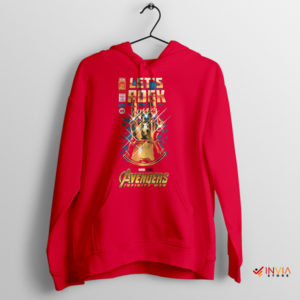 Let's Rock the Infinity Thanos Gauntlet Red Hoodie