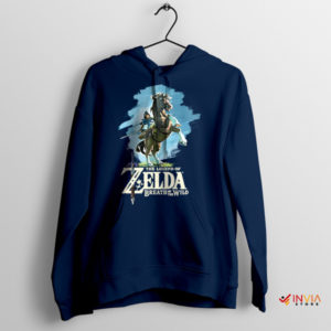 Link Legend of Zelda Botw 2 Merch Navy Hoodie