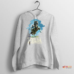 Link Legend of Zelda Botw 2 Merch Sport Grey Hoodie