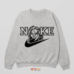 Living With Chucky Nike Style Sport Grey Sweatshirt