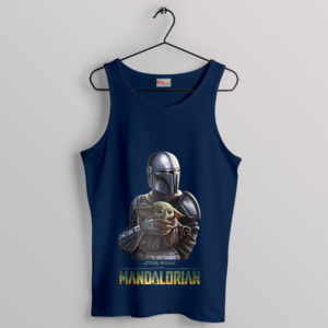 Love Partnership Mando and Grogu Navy Tank Top