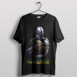 Love The Mandalorian 3 with Grogu Black T-Shirt