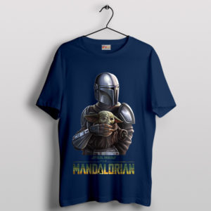 Love The Mandalorian 3 with Grogu Navy T-Shirt