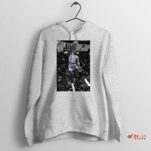 MJ Dunking in Carolina Blue Tar Heels Sport Grey Hoodie