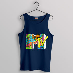 MTV Golden Era 90s Music Nostalgia Navy Tank Top