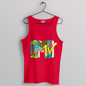 MTV Golden Era 90s Music Nostalgia Red Tank Top