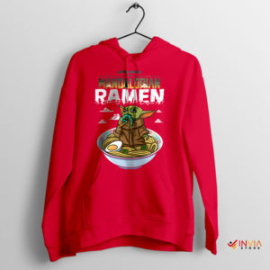 Mandalorian Baby Yoda Ramen Bowl Red Hoodie