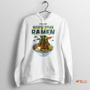 Mandalorian Baby Yoda Ramen Bowl White Hoodie