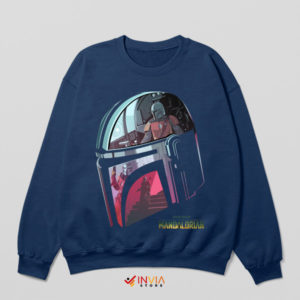 Mandalorian Bounty Hunter Helmet Navy Sweatshirt